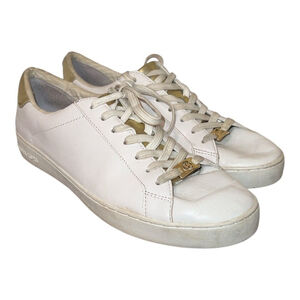 Michael Kors The Jet Set 6 white and gold tennis shoes size 11